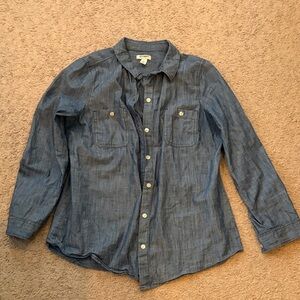 Old Navy Vintage Chambray Blue Button-Up Shirt